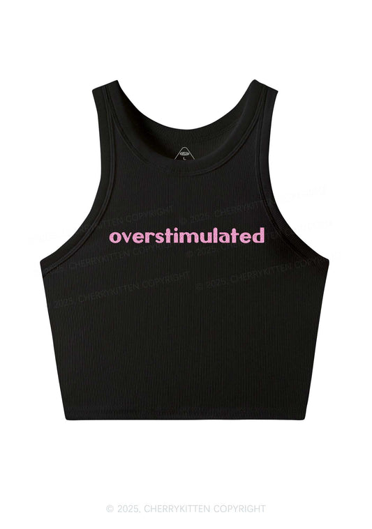 Glitter Overstimulated Y2K Crop Tank Top Cherrykitten
