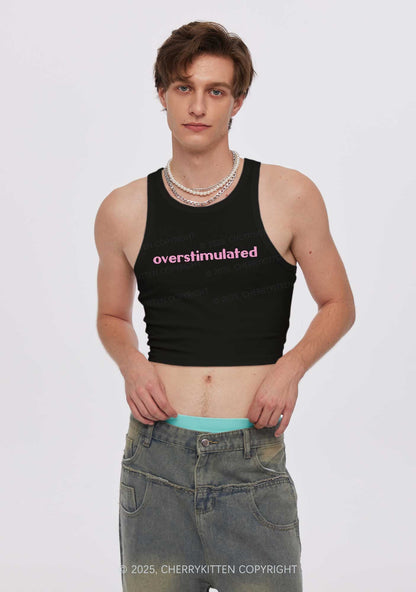 Glitter Overstimulated Y2K Crop Tank Top Cherrykitten