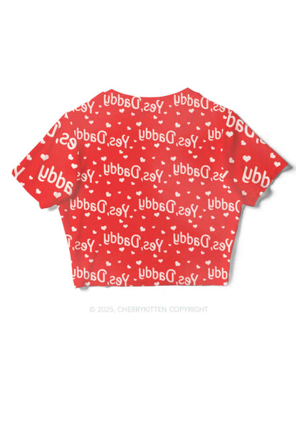 Yes Daddy Y2K Mesh Crop Top Cherrykitten