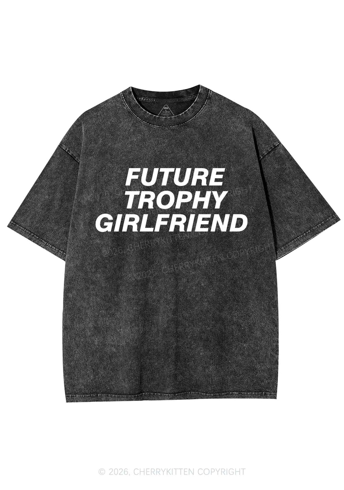Future Trophy Girlfriend Y2K Shirts Washed Tee Cherrykitten