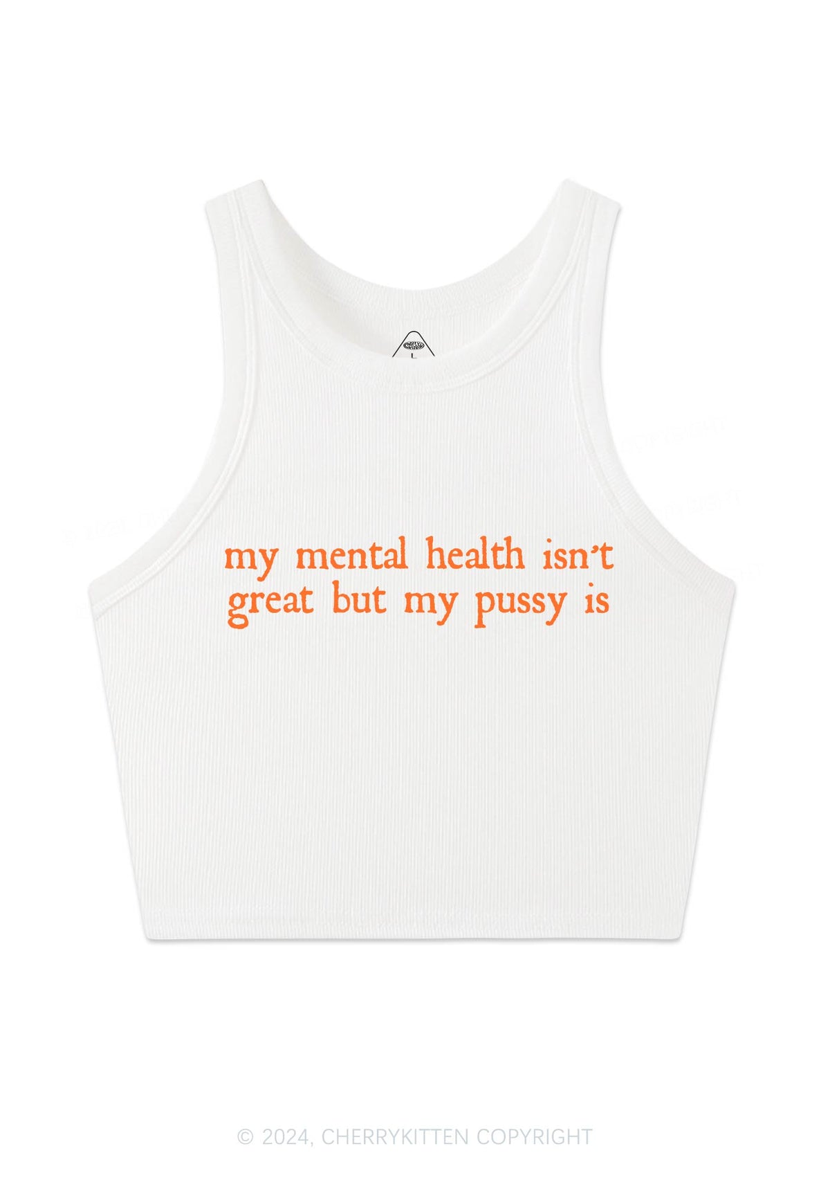 Great Mental Health Y2K Crop Tank Top Cherrykitten