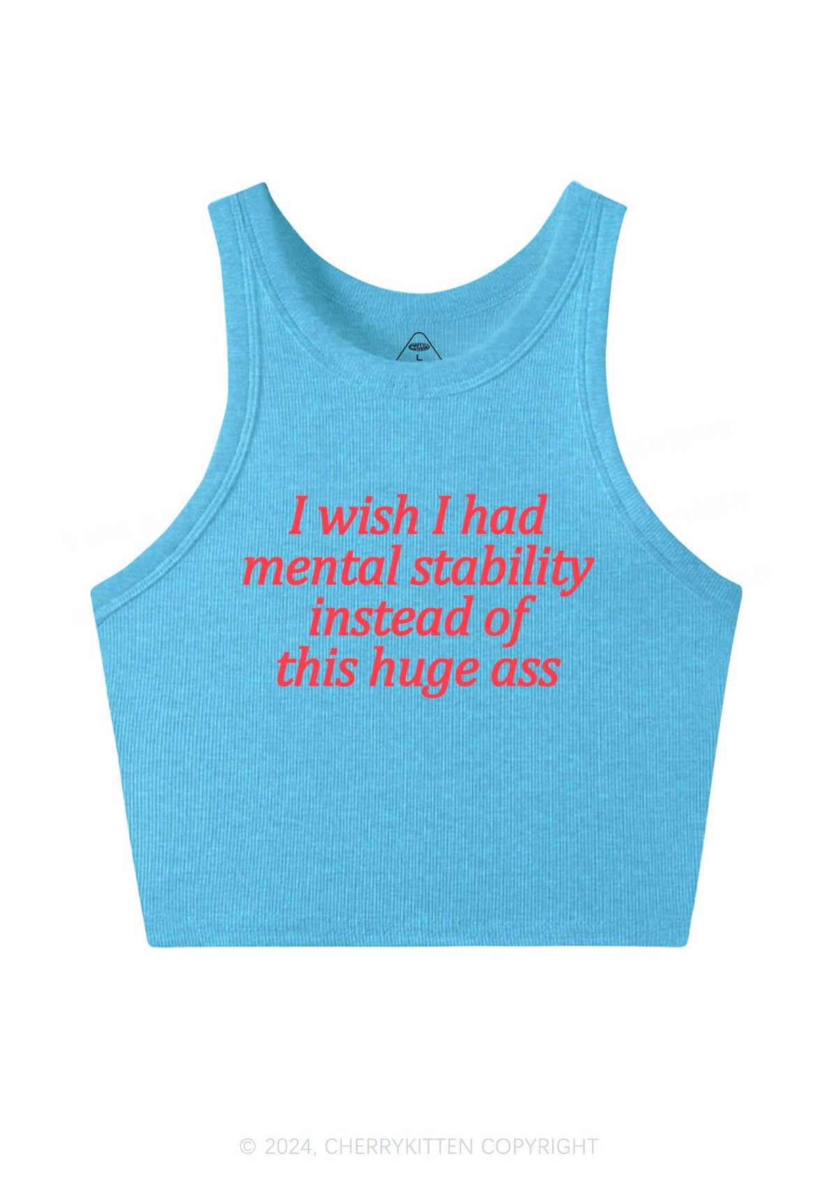I Wish Mental Stability Y2K Crop Tank Top Cherrykitten