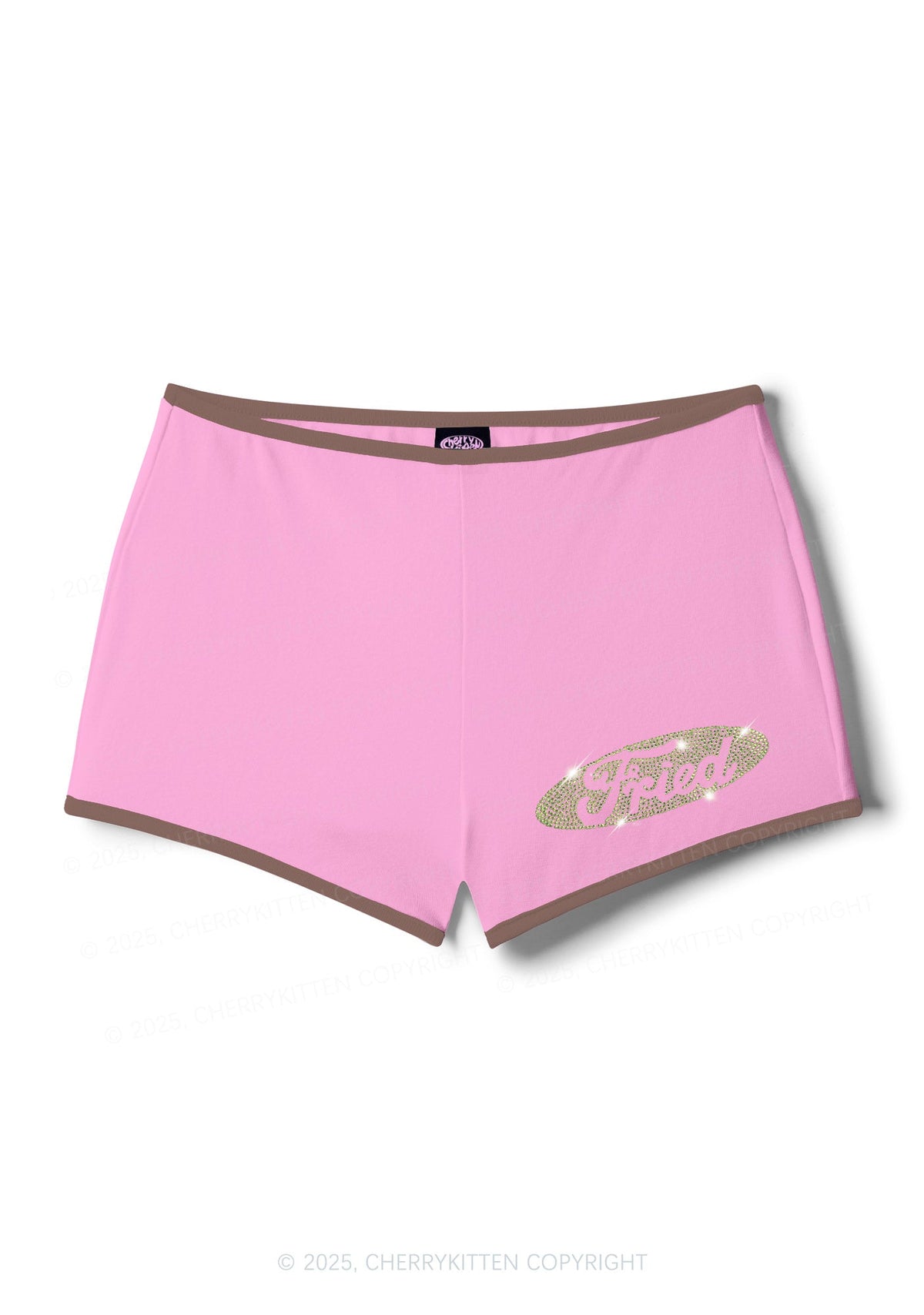 Rhinestone Fried Y2K Booty Shorts Cherrykitten