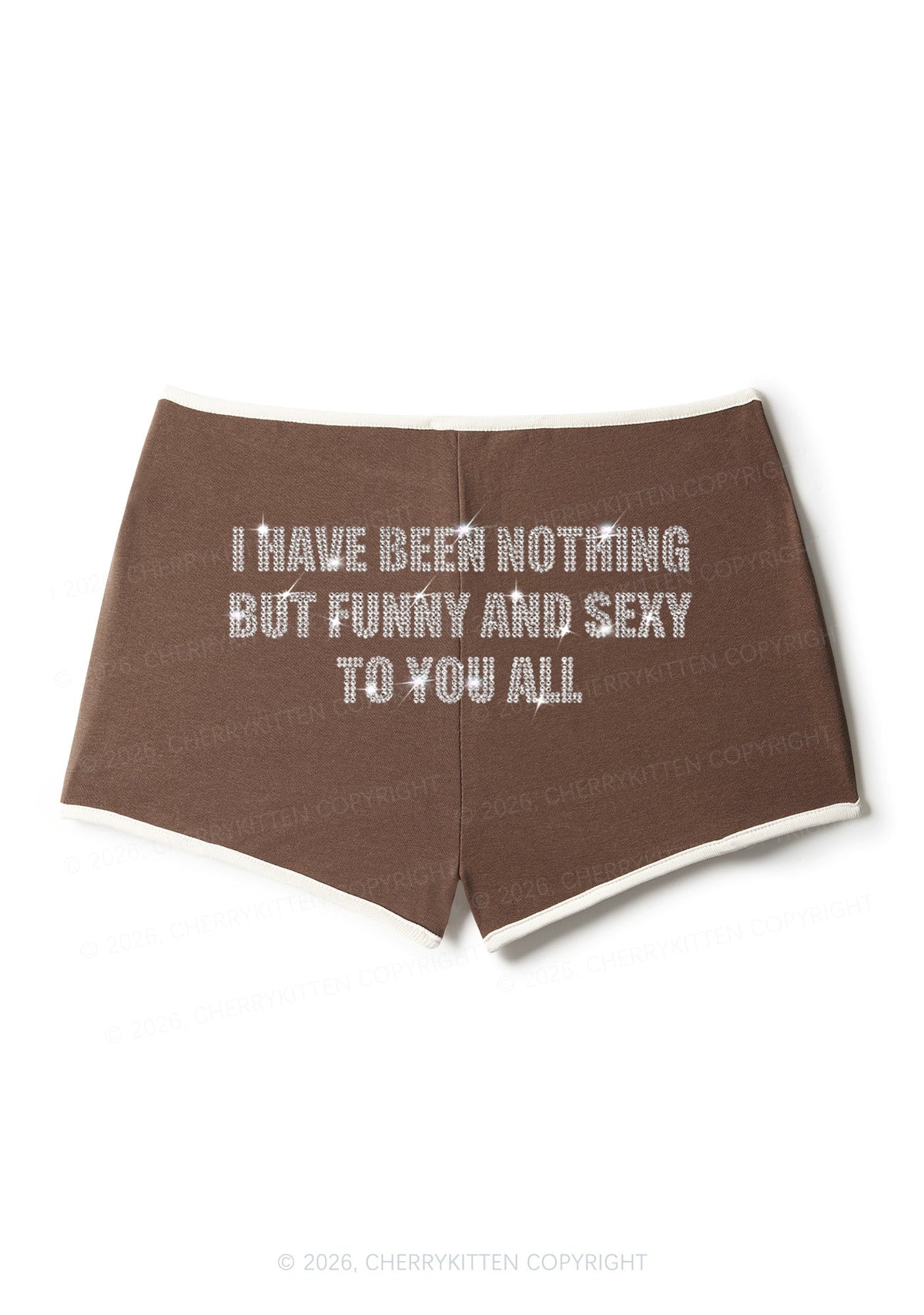 Rhinestone I Have Been Funny Y2K Booty Shorts Cherrykitten