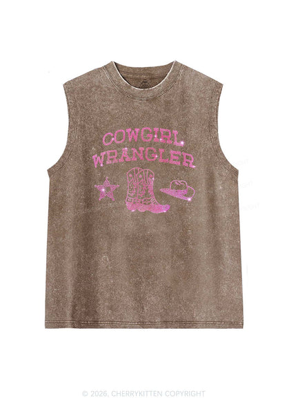 Rhinestone Cowgirl Wrangler Boots Pride Y2K Washed Muscle Tank Cherrykitten