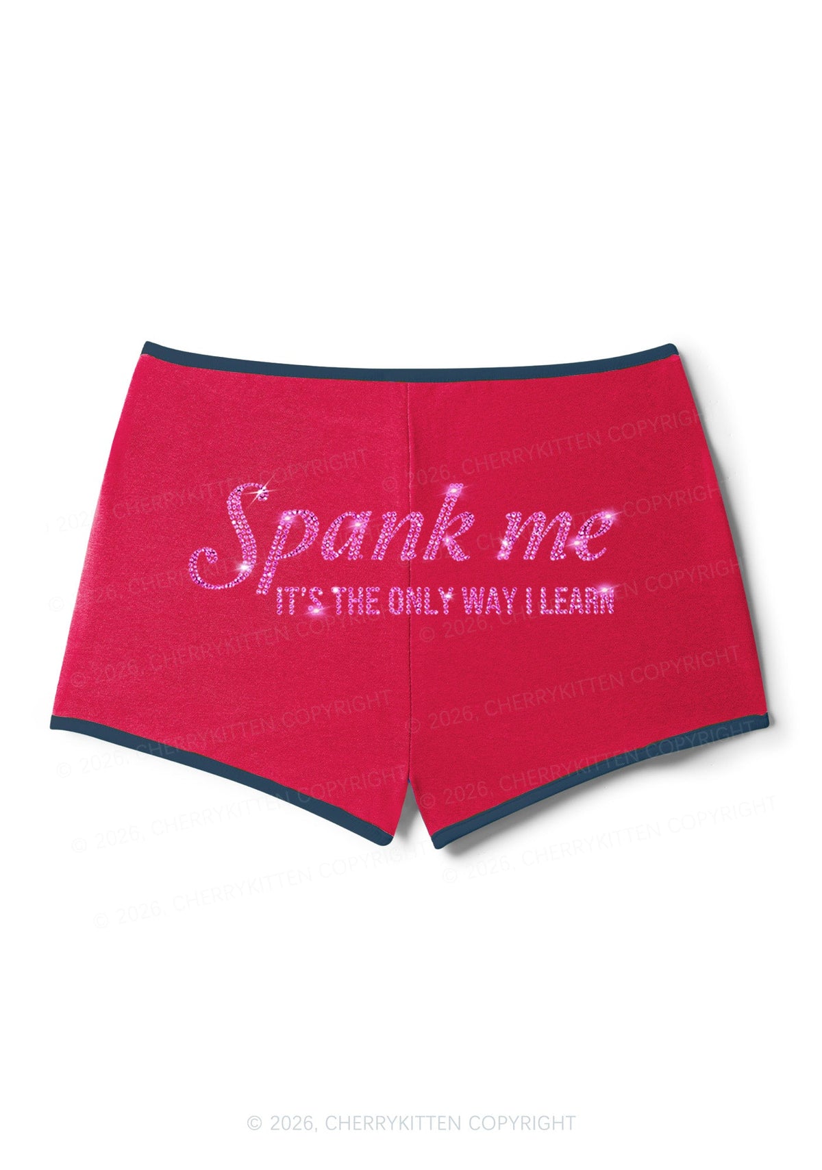 Rhinestone Spank Me Y2K Booty Shorts Cherrykitten