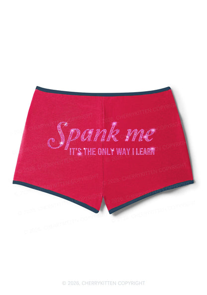 Rhinestone Spank Me Y2K Booty Shorts Cherrykitten