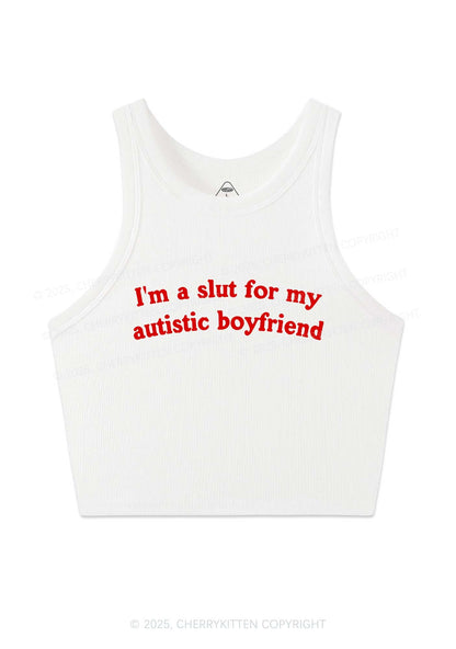 Slxt For My Autistic BF Y2K Crop Tank Top Cherrykitten