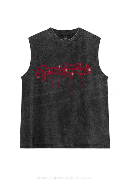 Rhinestone Demon Twink Pride Y2K Washed Muscle Tank Cherrykitten