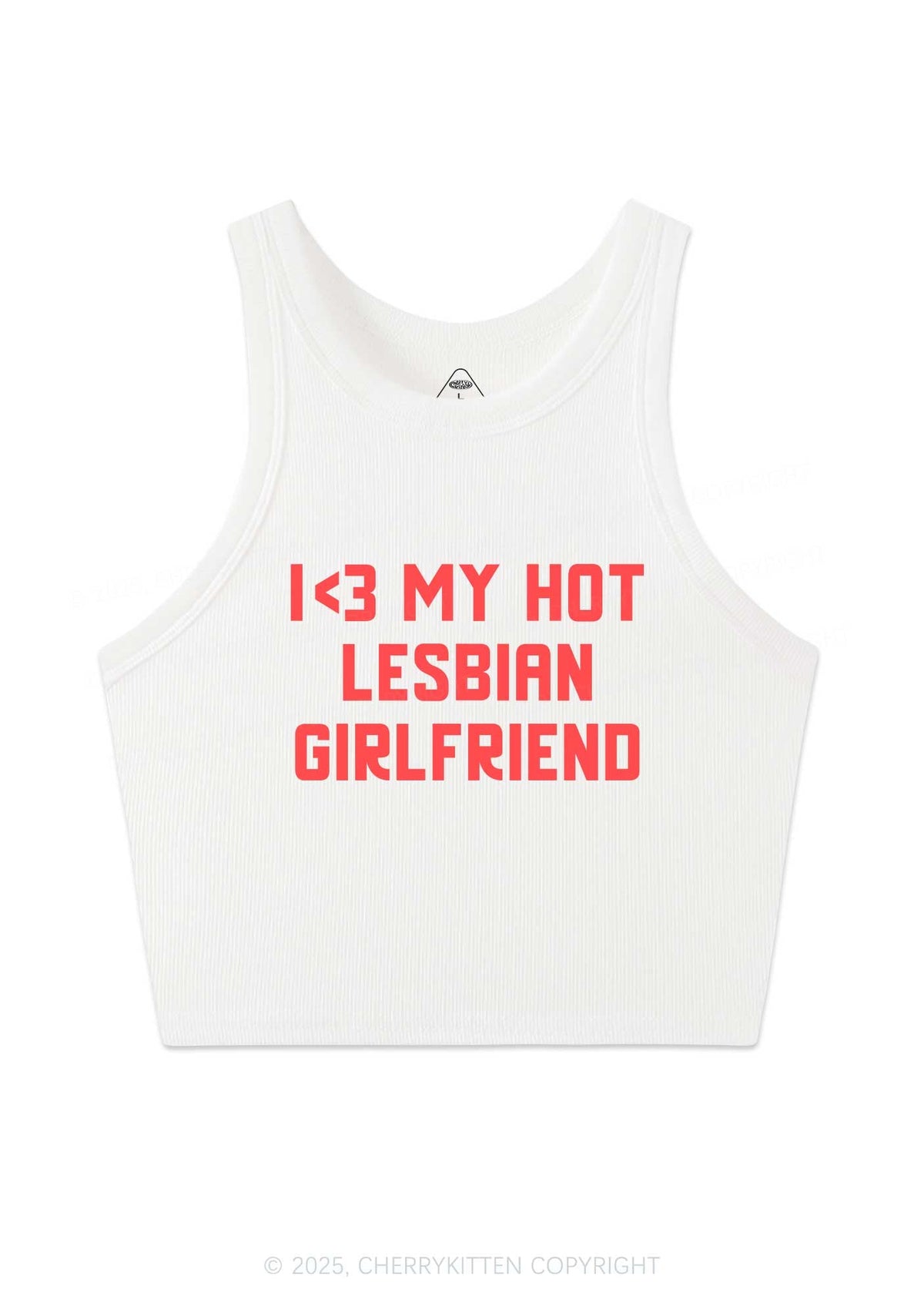 My Hot Lesbian GF Pride Y2K Crop Tank Top Cherrykitten