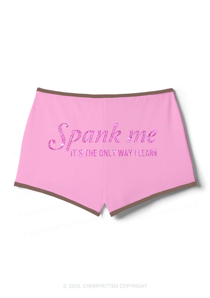 Rhinestone Spank Me Y2K Booty Shorts Cherrykitten
