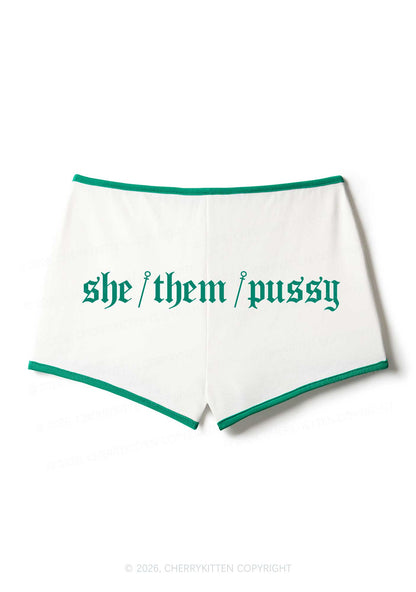 She Them Puxxy Pride Y2K Booty Shorts Cherrykitten