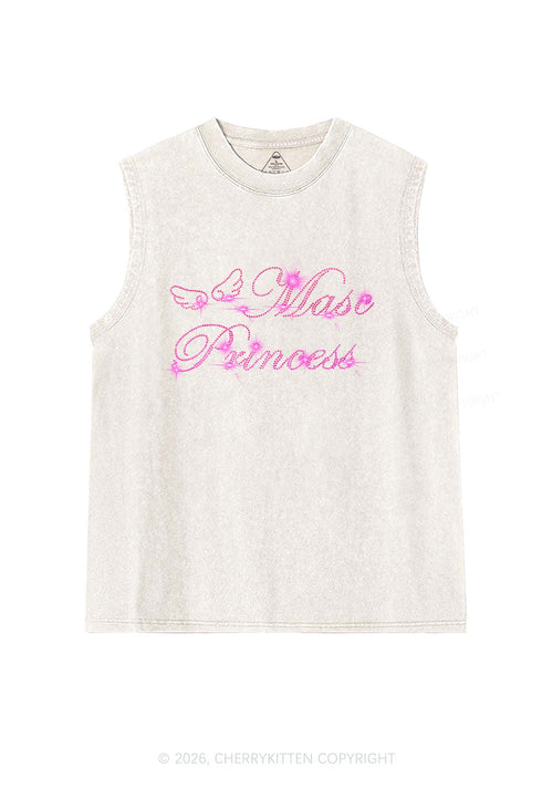 Rhinestone Masc Princess Pride Y2K Washed Muscle Tank Cherrykitten