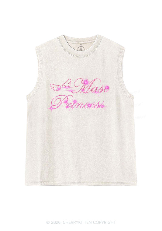Rhinestone Masc Princess Pride Y2K Washed Muscle Tank Cherrykitten