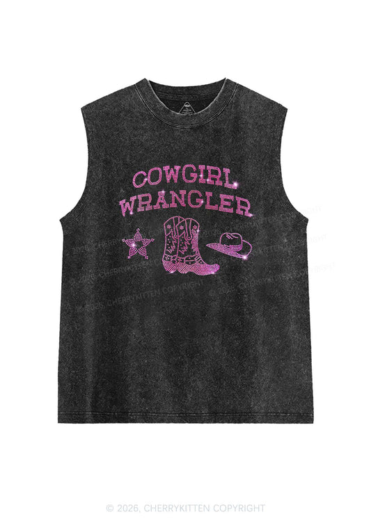 Rhinestone Cowgirl Wrangler Boots Pride Y2K Washed Muscle Tank Cherrykitten