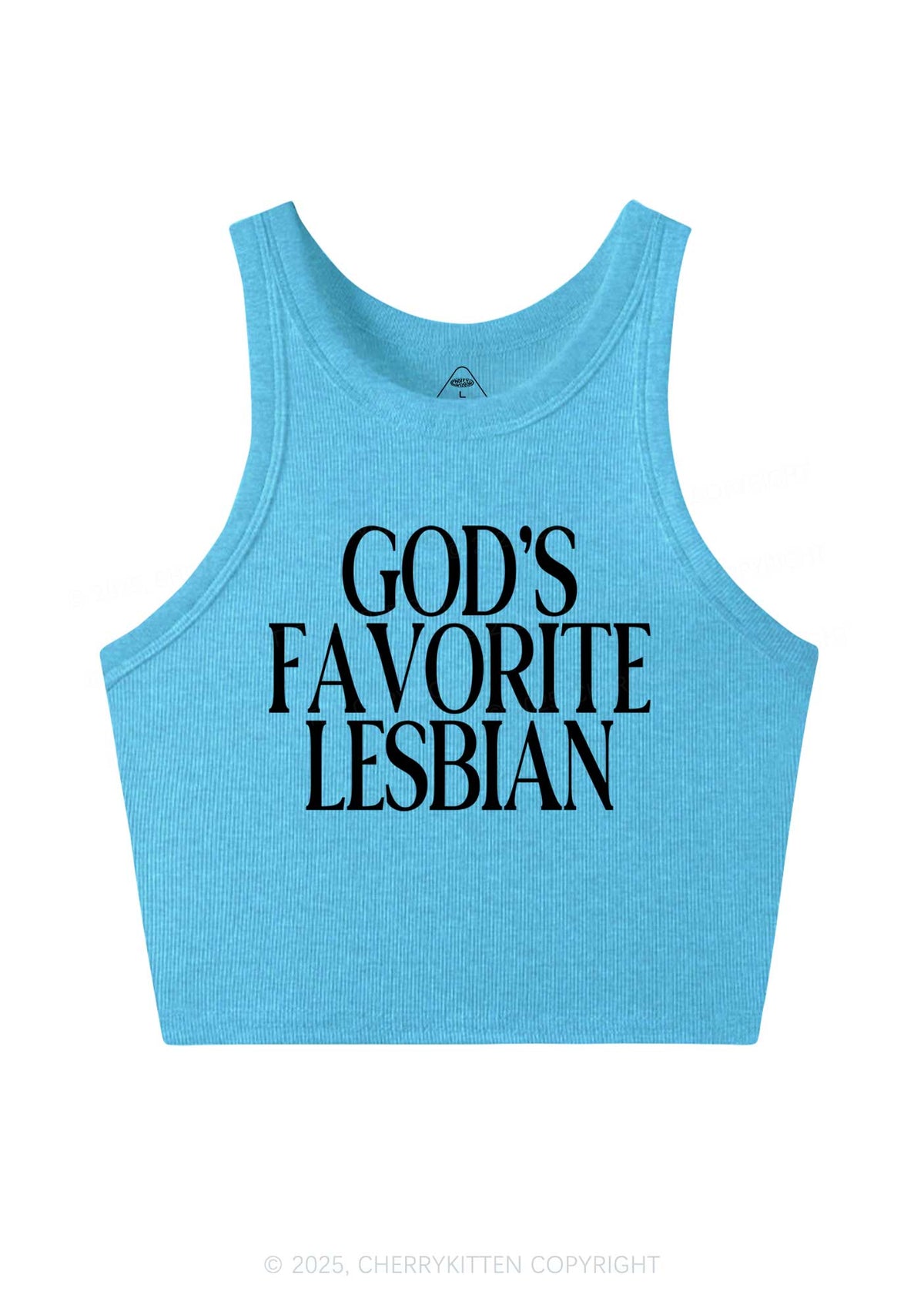 Gods Favorite Lesbian Pride Y2K Crop Tank Top Cherrykitten