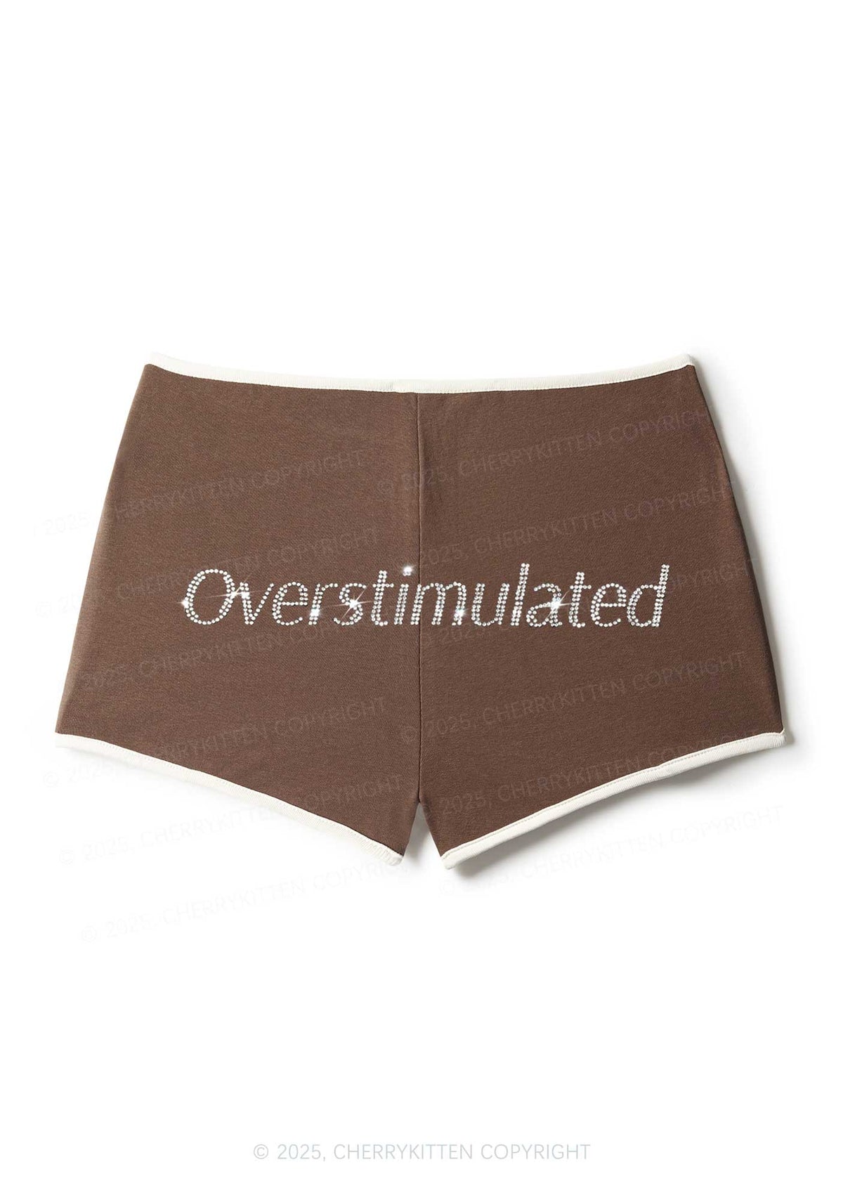 Rhinestone Overstimulated Y2K Booty Shorts Cherrykitten
