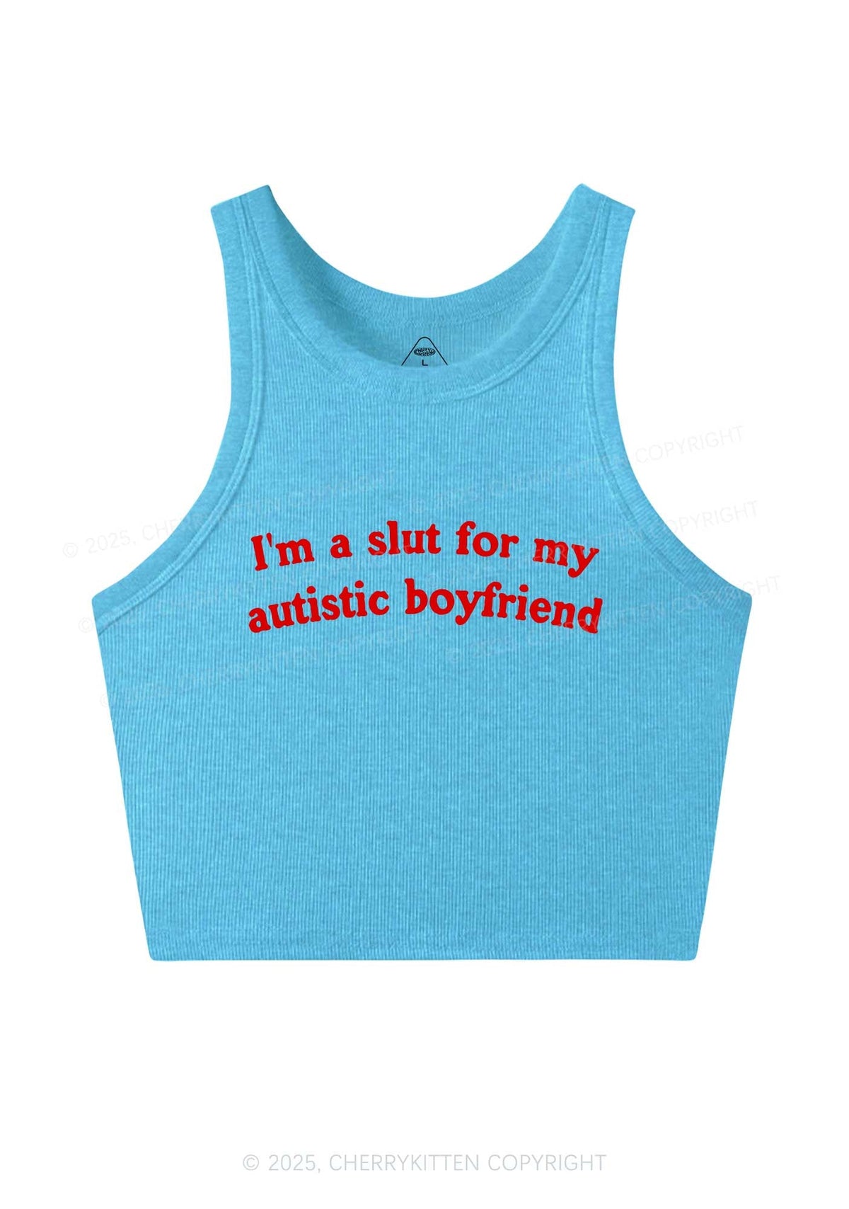 Slxt For My Autistic BF Y2K Crop Tank Top Cherrykitten