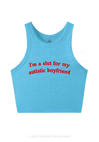 Slxt For My Autistic BF Y2K Crop Tank Top Cherrykitten