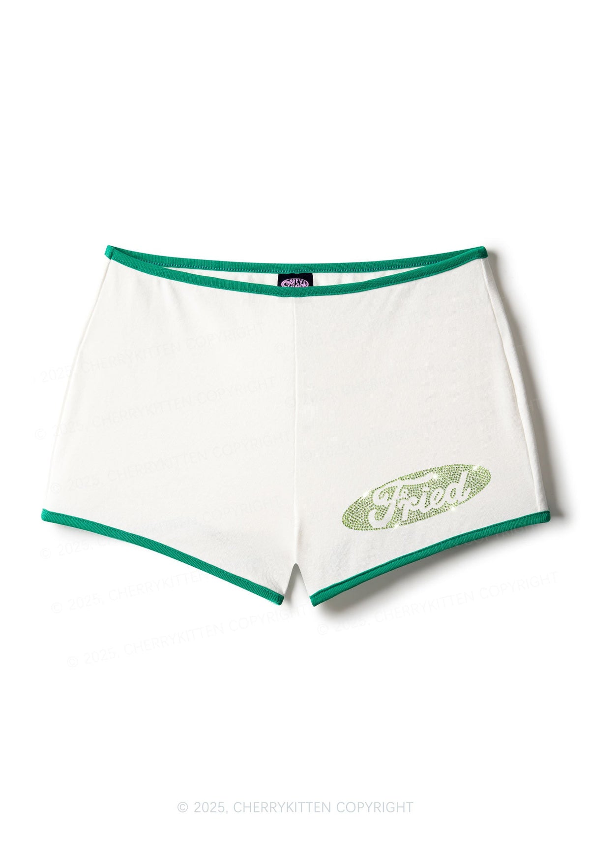 Rhinestone Fried Y2K Booty Shorts Cherrykitten