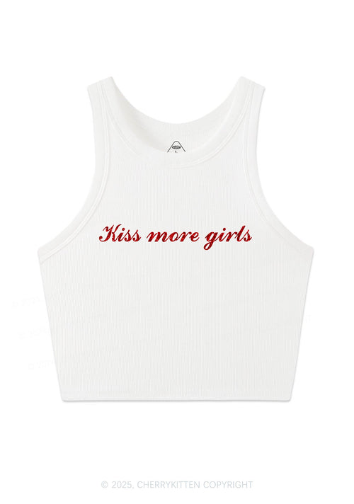 Glitter Kiss More Girls Pride Y2K Crop Tank Top Cherrykitten