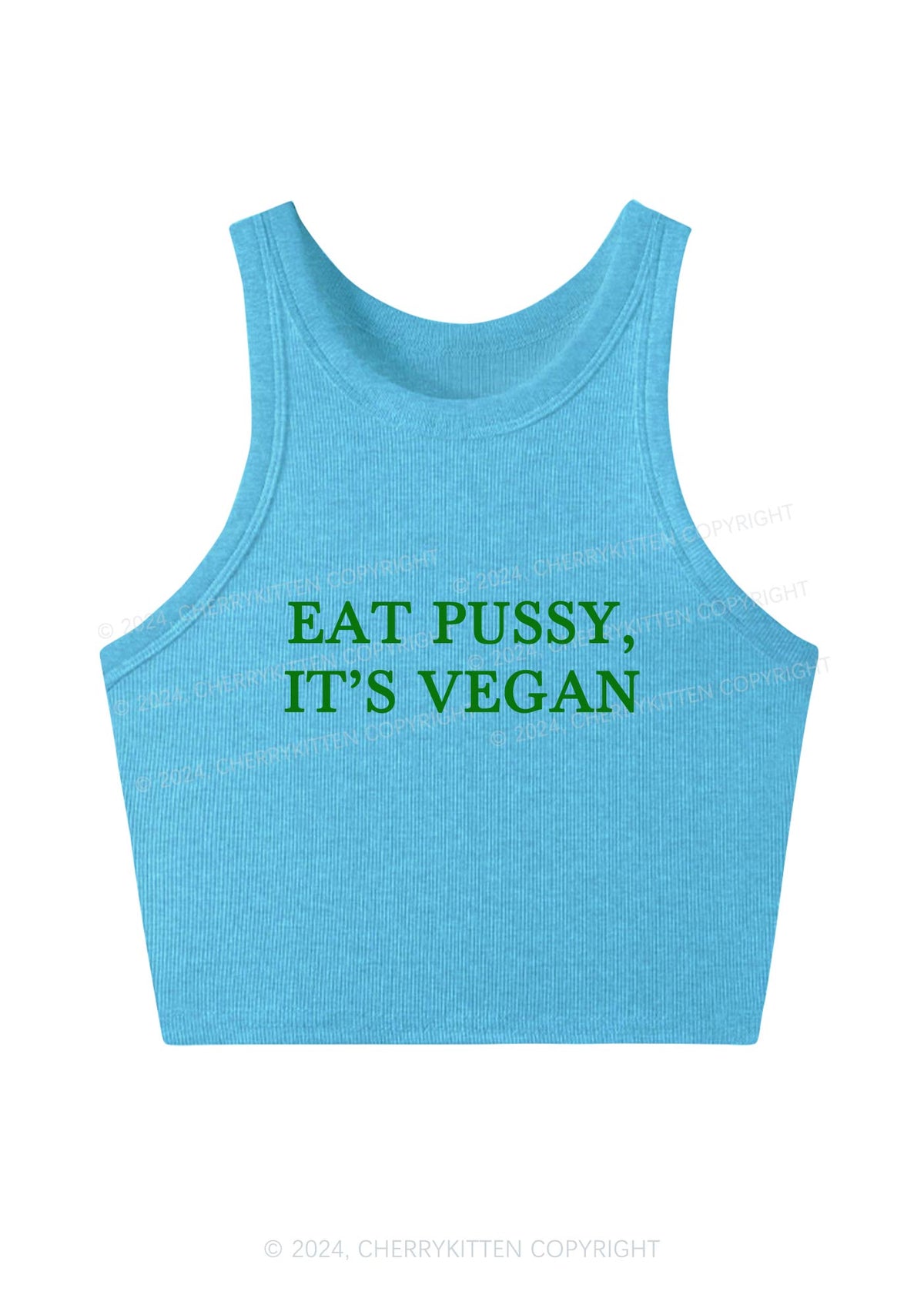 Eat Puxxy It's Vegan Y2K Crop Tank Top Cherrykitten