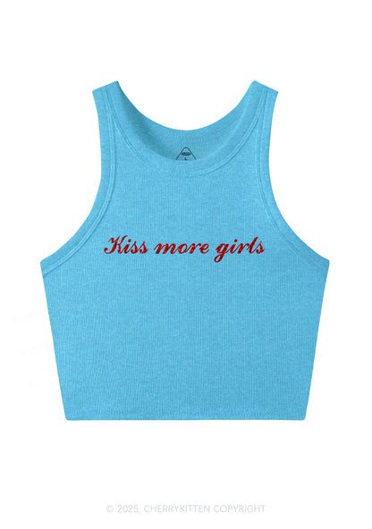 Glitter Kiss More Girls Pride Y2K Crop Tank Top Cherrykitten