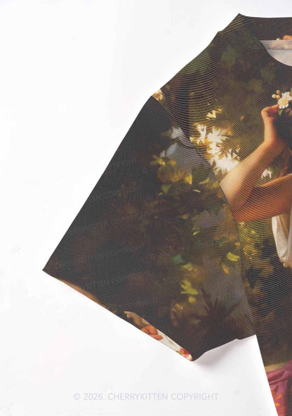 Forest Lovers Pride Y2K Mesh Crop Top Cherrykitten