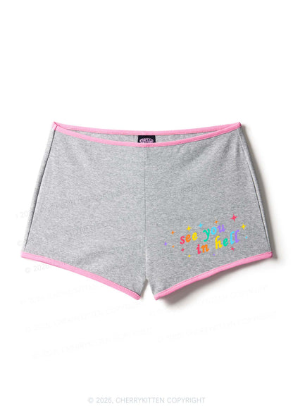 See You In Hell Pride Y2K Booty Shorts Cherrykitten