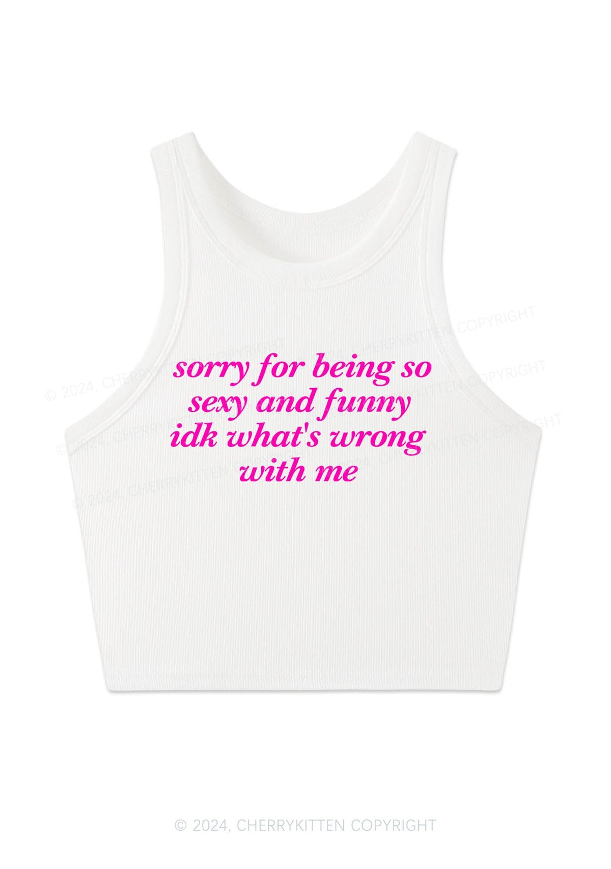 Sorry For Being So Funny Y2K Crop Tank Top Cherrykitten