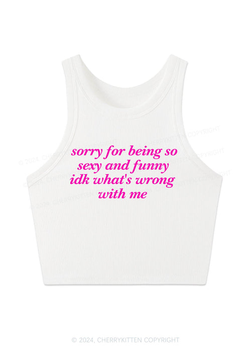 Sorry For Being So Funny Y2K Crop Tank Top Cherrykitten