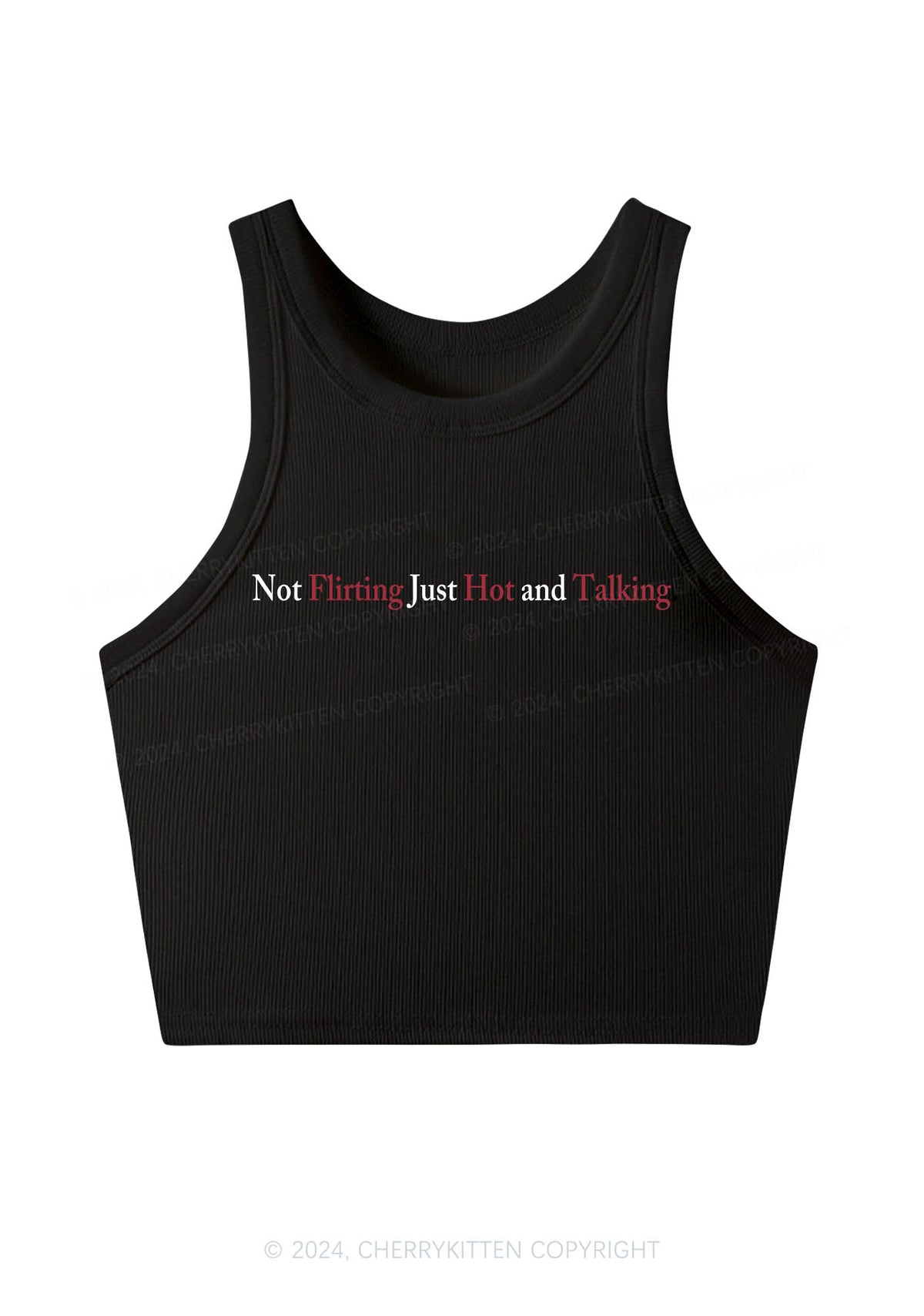 Just Hot And Talking Y2K Crop Tank Top Cherrykitten