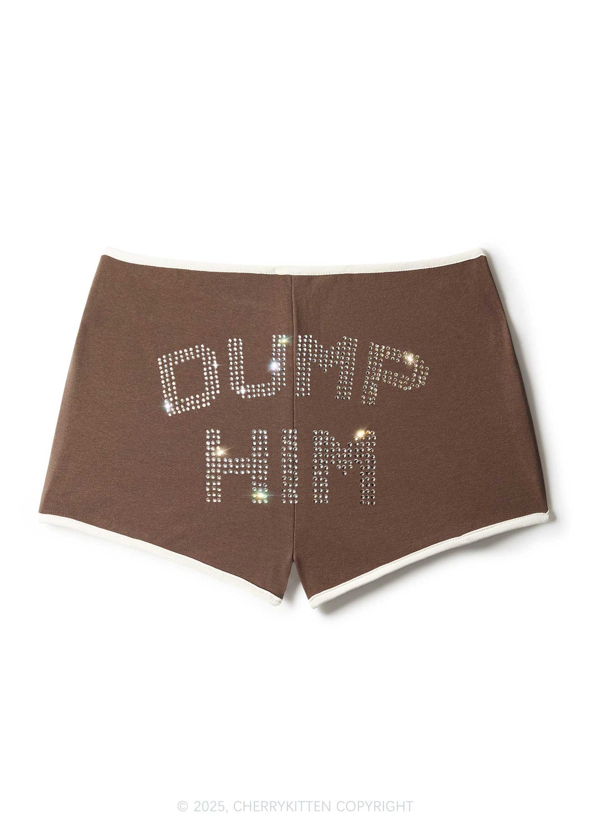 Rhinestone Dump Him Y2K Booty Shorts Cherrykitten