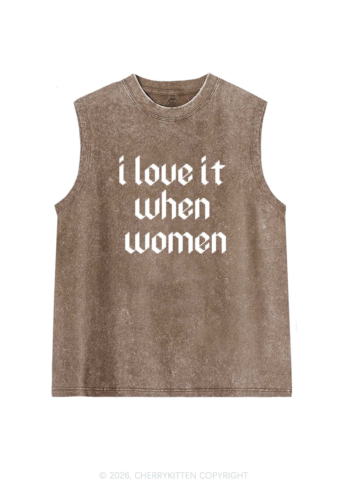 I Love It When Women Pride Y2K Washed Muscle Tank Cherrykitten