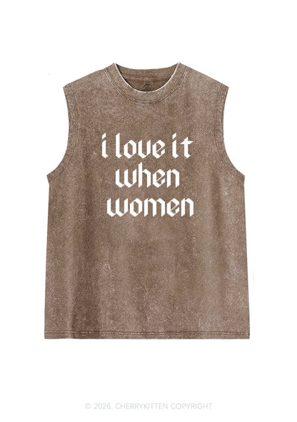 I Love It When Women Pride Y2K Washed Muscle Tank Cherrykitten