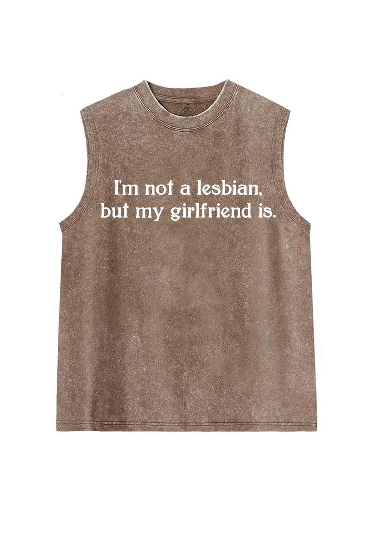 My Girlfriend Is Lesbian Pride Y2K Washed Muscle Tank Cherrykitten