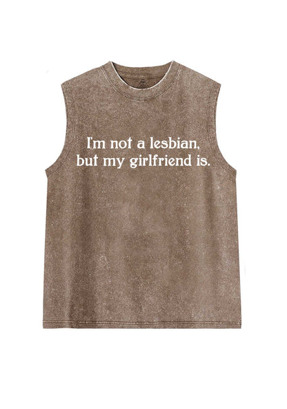 My Girlfriend Is Lesbian Pride Y2K Washed Muscle Tank Cherrykitten
