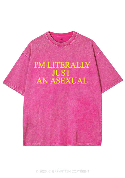 Im Literally Just An Asexual Pride Y2K Shirts Washed Tee Cherrykitten