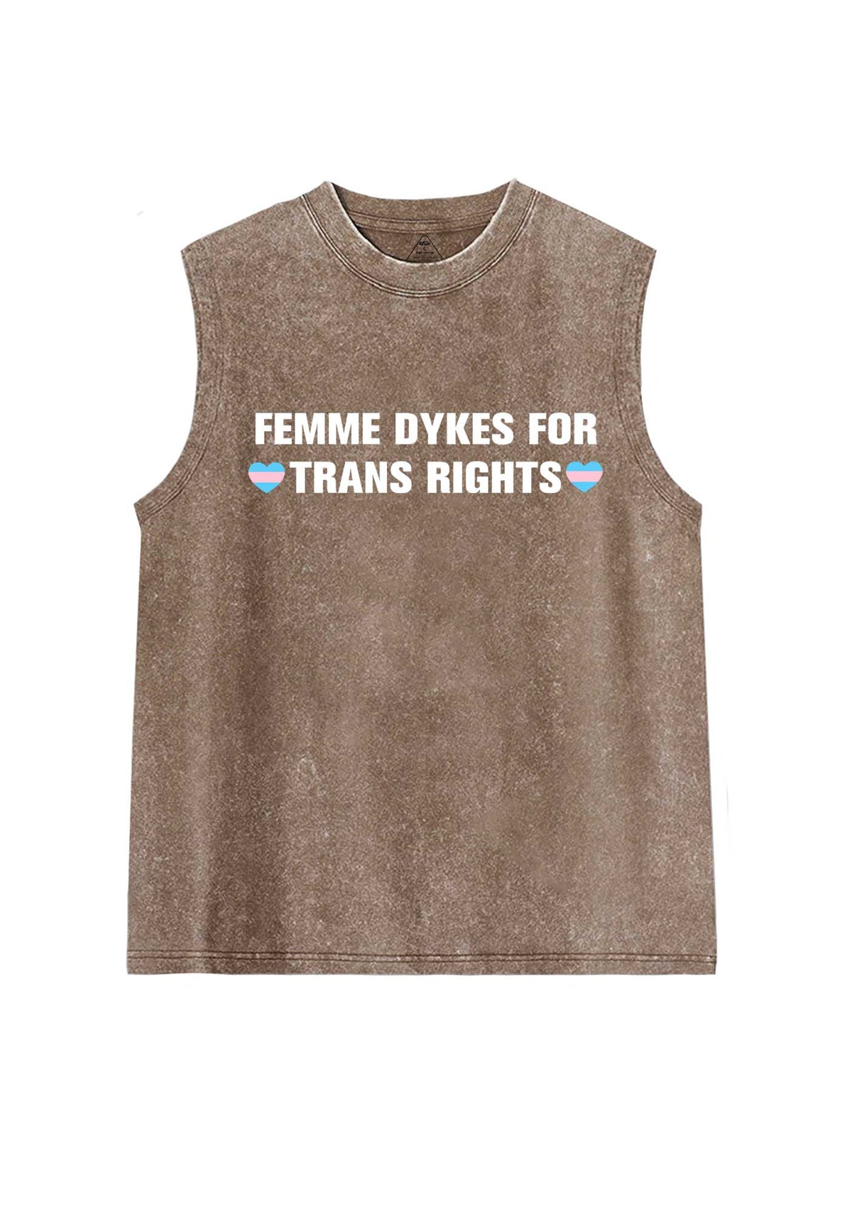 Femme Dykes For Trans Rights Pride Y2K Washed Muscle Tank Cherrykitten