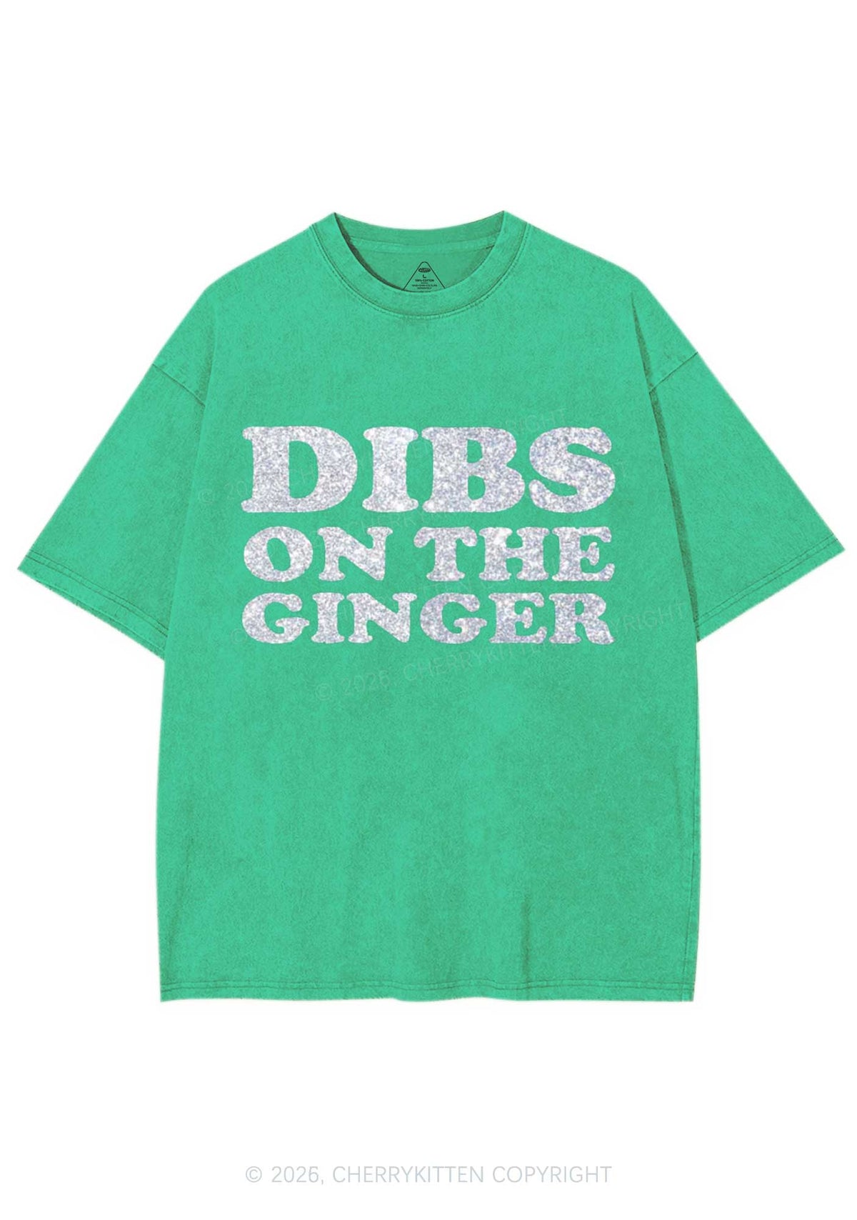 Glitter Dibs On The Ginger St Patricks Y2K Shirts Washed Tee Cherrykitten