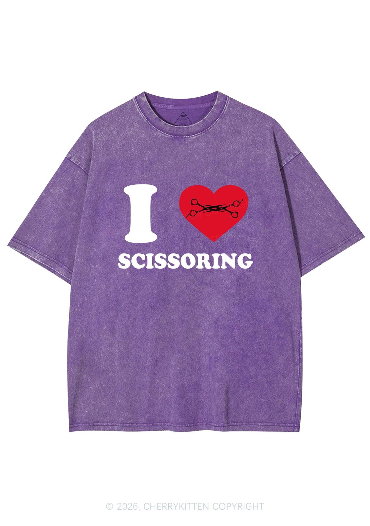 I Love Scissoring Pride Y2K Shirts Washed Tee Cherrykitten