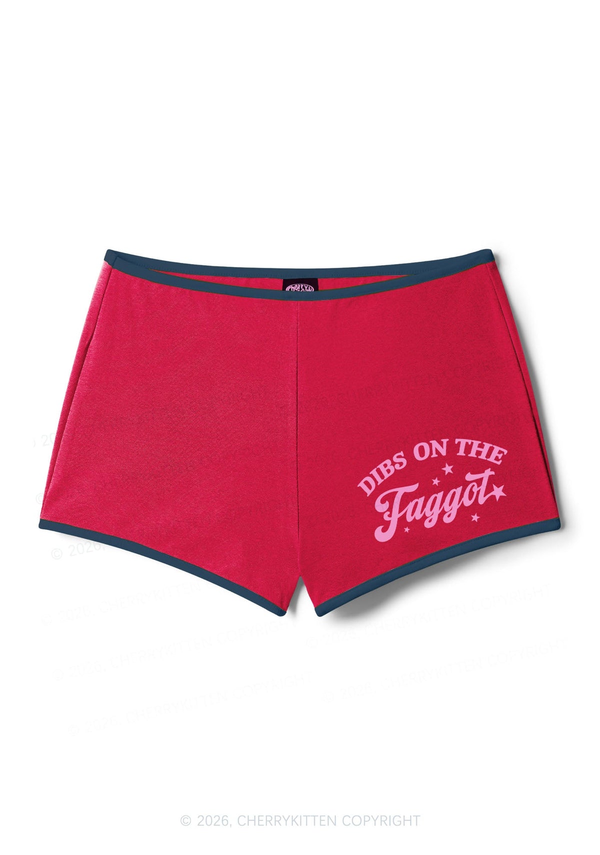 Dibs On The Faggot Pride Y2K Booty Shorts Cherrykitten