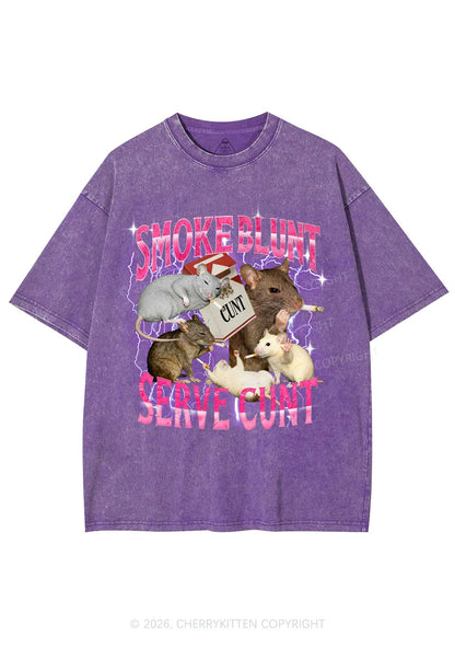 Smoke Blunt Rats Y2K Shirts Washed Tee Cherrykitten