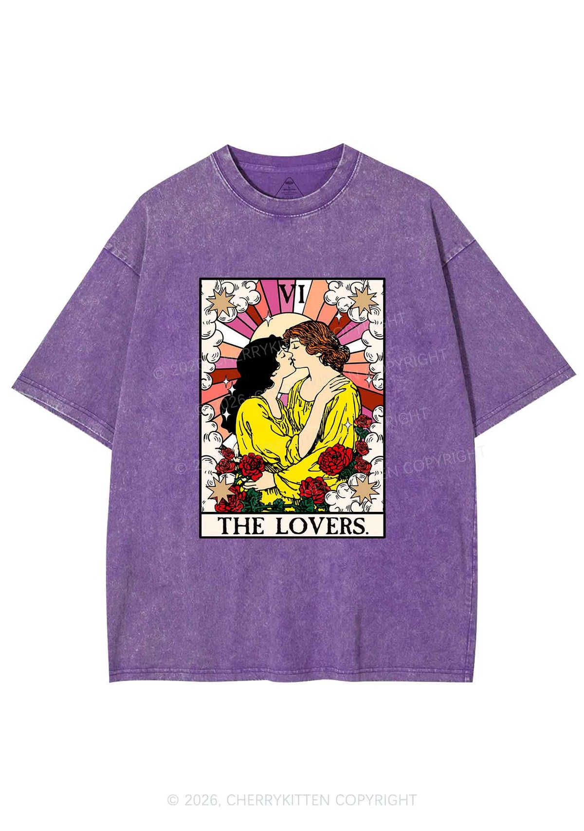 Kissing Lesbians Pride Y2K Shirts Washed Tee Cherrykitten