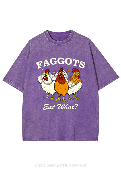 Faggots Eat What Pride Y2K Shirts Washed Tee Cherrykitten