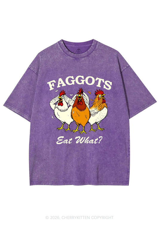 Faggots Eat What Pride Y2K Shirts Washed Tee Cherrykitten