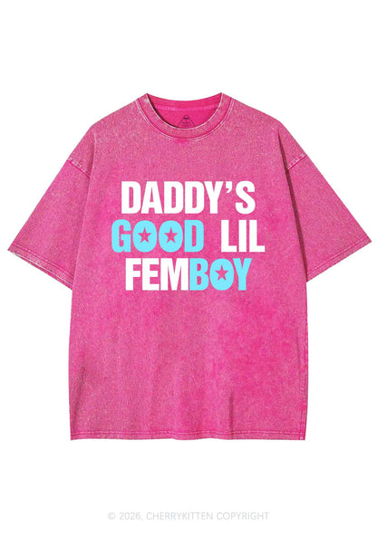 Daddys Good Lil Femboy Pride Y2K Shirts Washed Tee Cherrykitten