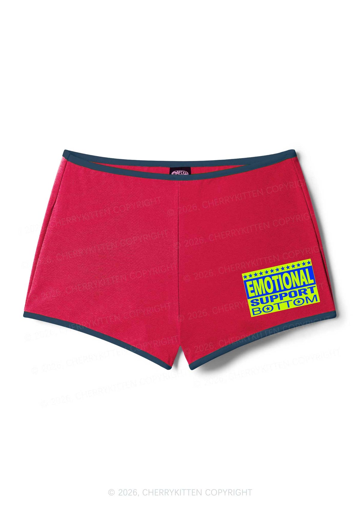 Emotional Support Bottom Pride Y2K Booty Shorts Cherrykitten
