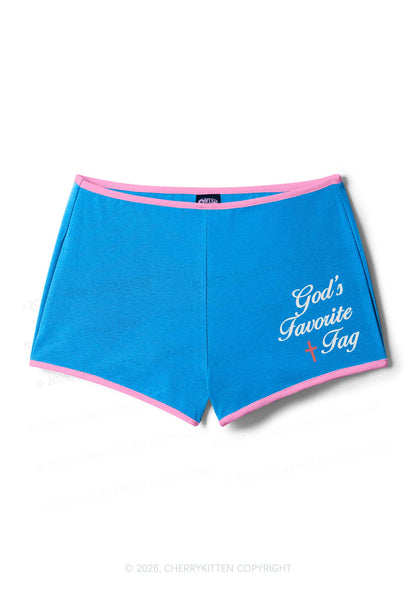 Gods Favorite Fag Pride Y2K Booty Shorts Cherrykitten