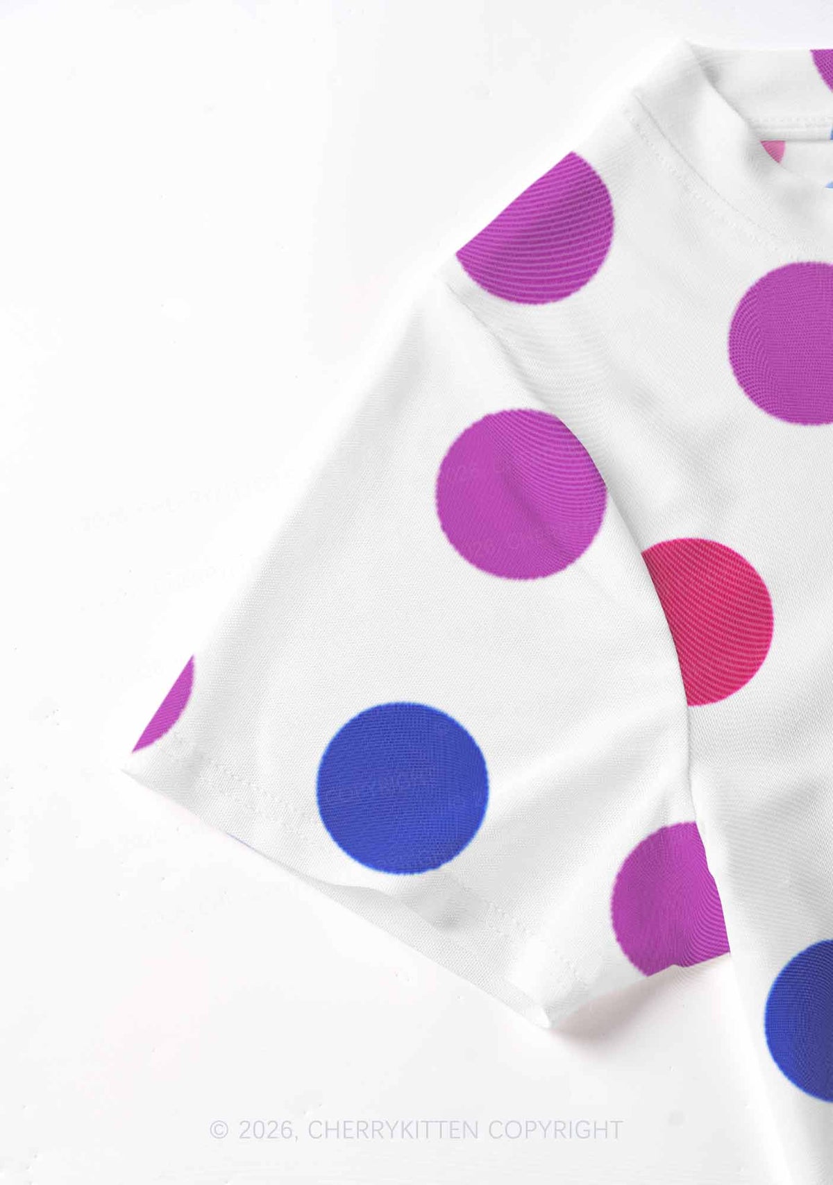 Bisexual Dots On White Pride Y2K Mesh Crop Top Cherrykitten